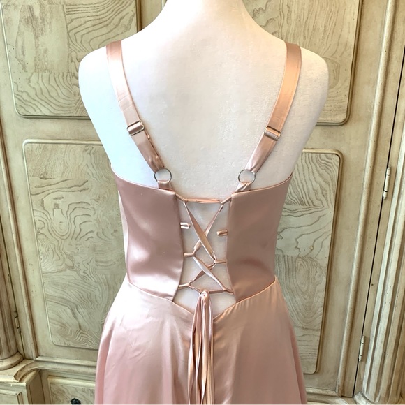 NEW Rose Gold Dress with Ruffle, Prom Dress, NWOT Size M/10 - Picture 8 of 10